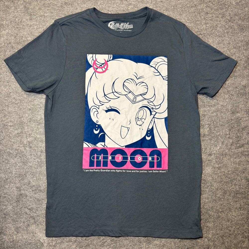 Sailor Moon Unisex S Gray Graphic T-Shirt